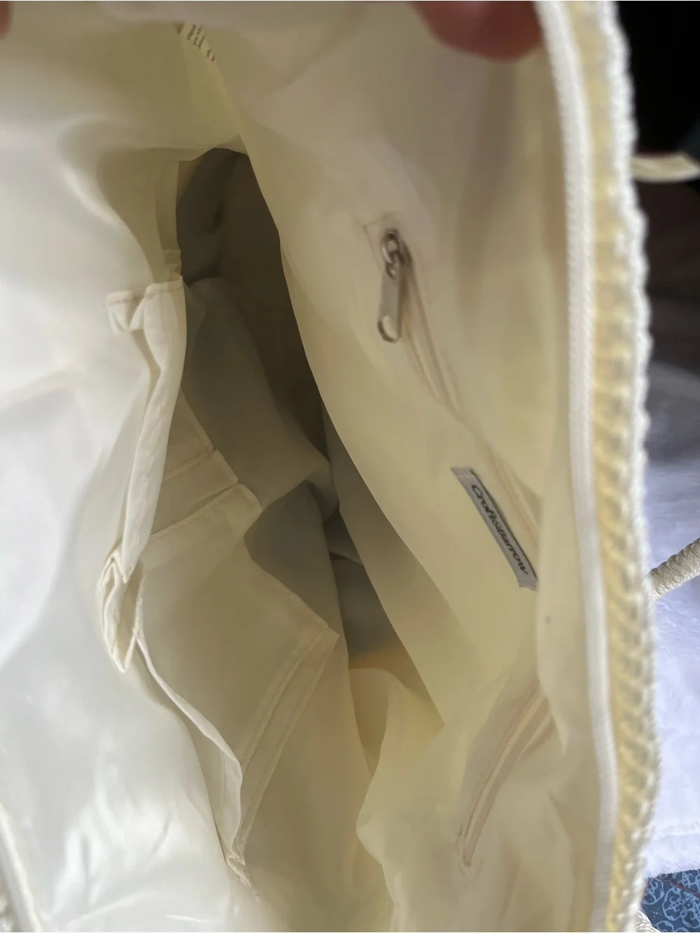 Croft & Barrow Colorblock Shoulder Bag, Zip Closure, Lined, Silver Hardware